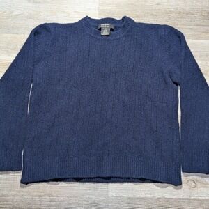 Giorgiolini Mens M 100% Wool Sweater Made in Italy Navy Crewneck